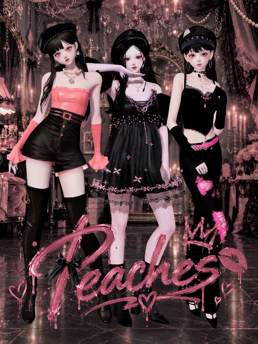 p_ach_kira's tweet photo. ⋈・。・。⋈・。・。⋈・。・。⋈

𓊆  P e a c h e s 🎀 𓊇

 ⚡︎ PINK ✖️ BLACK ⚡︎

⚠︎ AI背景使用してます ⚠︎

🎀

#ももちゃんずの記録 
#キラパラ #きらめきパラダイス 

⋈・。・。⋈・。・。⋈・。・。⋈ https://t.co/y28aOcnlQs