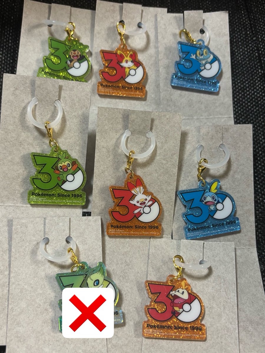 GrumbleVSTAR's tweet photo. 【交換】ポケモン ポケチャーム 
30周年ロゴマスコット 2 

【譲】
ハリマロン、フォッコ、ケロマツ、サルノリ、ヒバニー、メッソン、ホゲータ

【求】
1弾　ゼニガメ、フシギダネ、ジラーチ、メタモン、デデンネ、ポニータ

2弾　ピカチュウ

纏めてのお取引大歓迎

名古屋手渡しor郵送📮 https://t.co/2zpPAZEONW