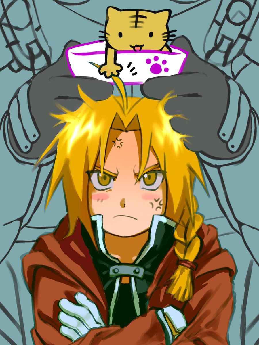 Chunzhiiii's tweet photo. 爱德华的呆毛也可以是逗猫棒
#FMA  #ハガレン https://t.co/RGRheNMSfI