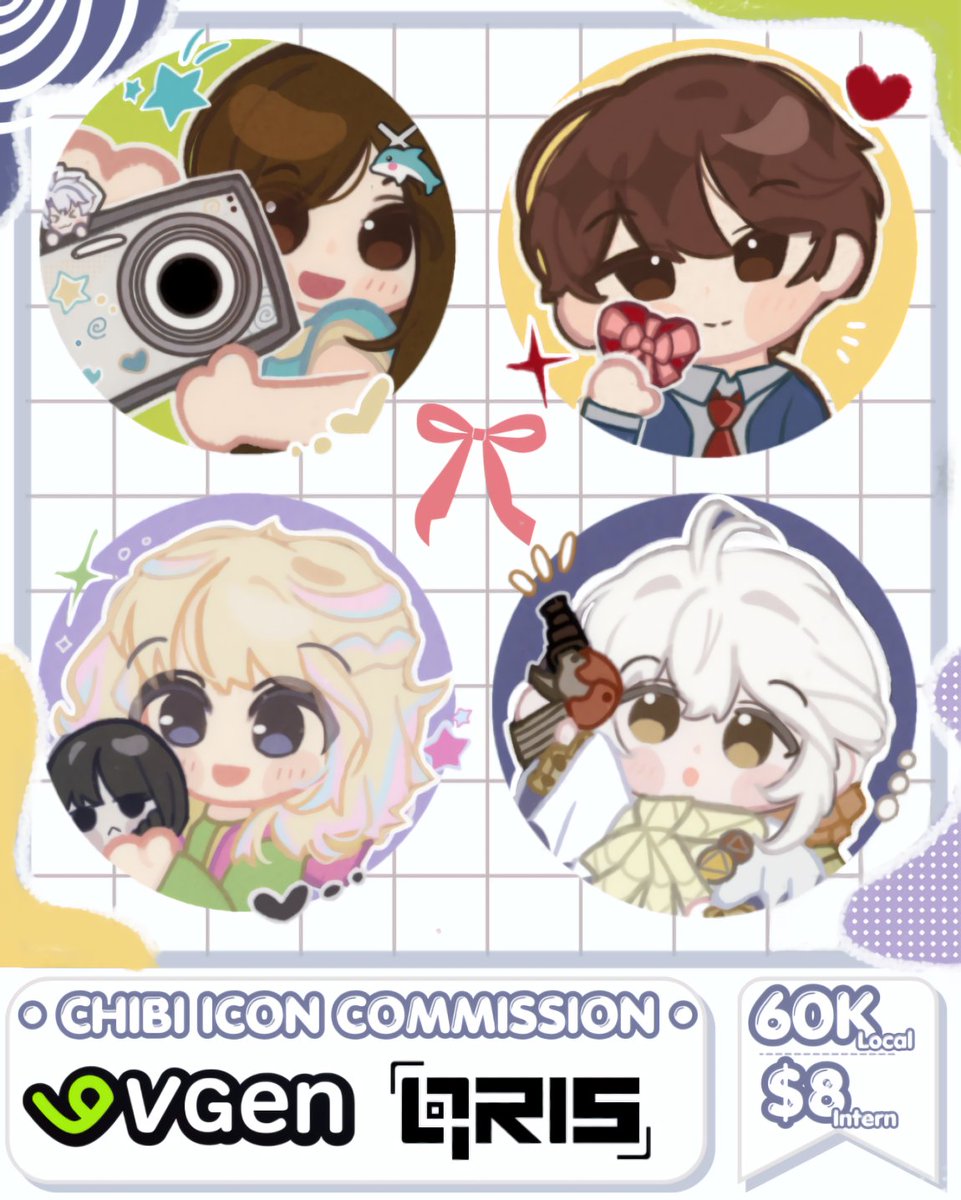 wriorenn's tweet photo. • CHIBI ICON COMMISSION OPEN ◝(ᵔᗜᵔ)◜ 
[♡ + ↻ are appreciated! 🎀]
[avail for local &amp; intern]

• please feel free to dm me if you interested or ask any questions! 
Vgen : https://t.co/yOA84WjM1J

TNC &amp; more info below~
#commission #chibi #Vgen #VgenComm #artidn https://t.co/3jFMnB2Rxp