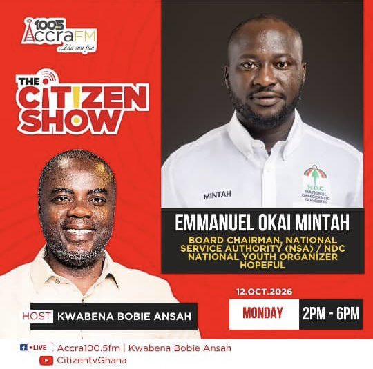 TG_DERY's tweet photo. Make time this afternoon as Chairman @okai_mintah, the Incoming National Youth Organizer of the great NDC will be on the airways. https://t.co/8f1kb5QfLt