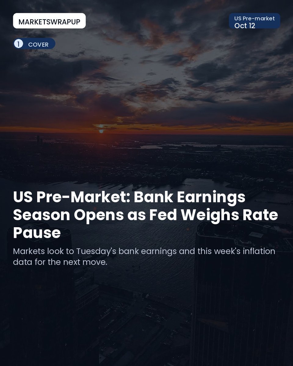 MarketsWrapUp's tweet photo. Bank earnings season kicks off this week while the Fed weighs its next move ahead of fresh inflation data — here's what to watch before the US open. #stockmarket #investing #markets #FedWatch #BankEarnings #CPI #MorganStanley #Q3Earnings #stockmarkettoday #earningsseason https://t.co/oqpqk9GMTu