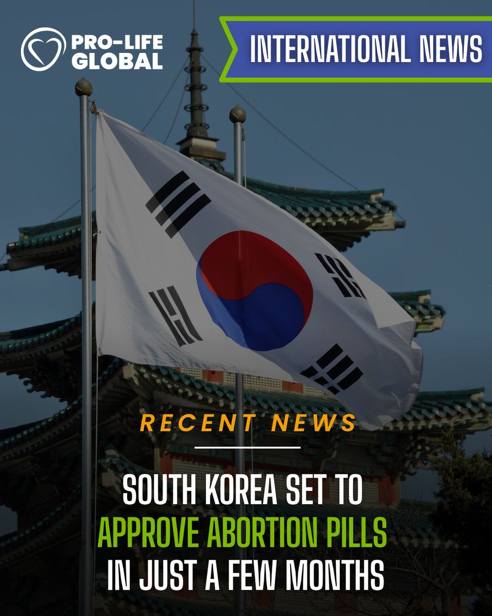 ProLifeGlobal's tweet photo. South Korea plans to introduce abortion pills by early 2027 for pregnancies up to 9 weeks, pending approval.

The move aims to improve women's health and safety, with initial access through medical institutions.

Read more: https://t.co/KQYkK6zpt3

#SouthKorea #ReproductiveRights https://t.co/vjRfcz0GuK