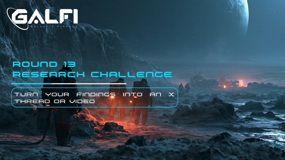 GalFiOfficial's tweet photo. Day 12 — Research ChallengeThe Frontier rewards those who dig deeper. 🔎

Today’s signal: dig into a GalFi topic and turn what you learn into a thread or video.

Explore the systems, mechanics, economy, lore, or future of GalFi and Frontiers. Then share what you uncover in a way that teaches, sparks discussion, or helps the community understand the galaxy better.

 👉 Nexus Terminal: https://t.co/b05zxCQJXv
👉 Full R13 Guide: https://t.co/75WF4c9J8a
👉 Zealy Sprint: https://t.co/aUAeaENVjr 

The Frontier is open.
What will you research today?
#GalFi #Frontiers #R13