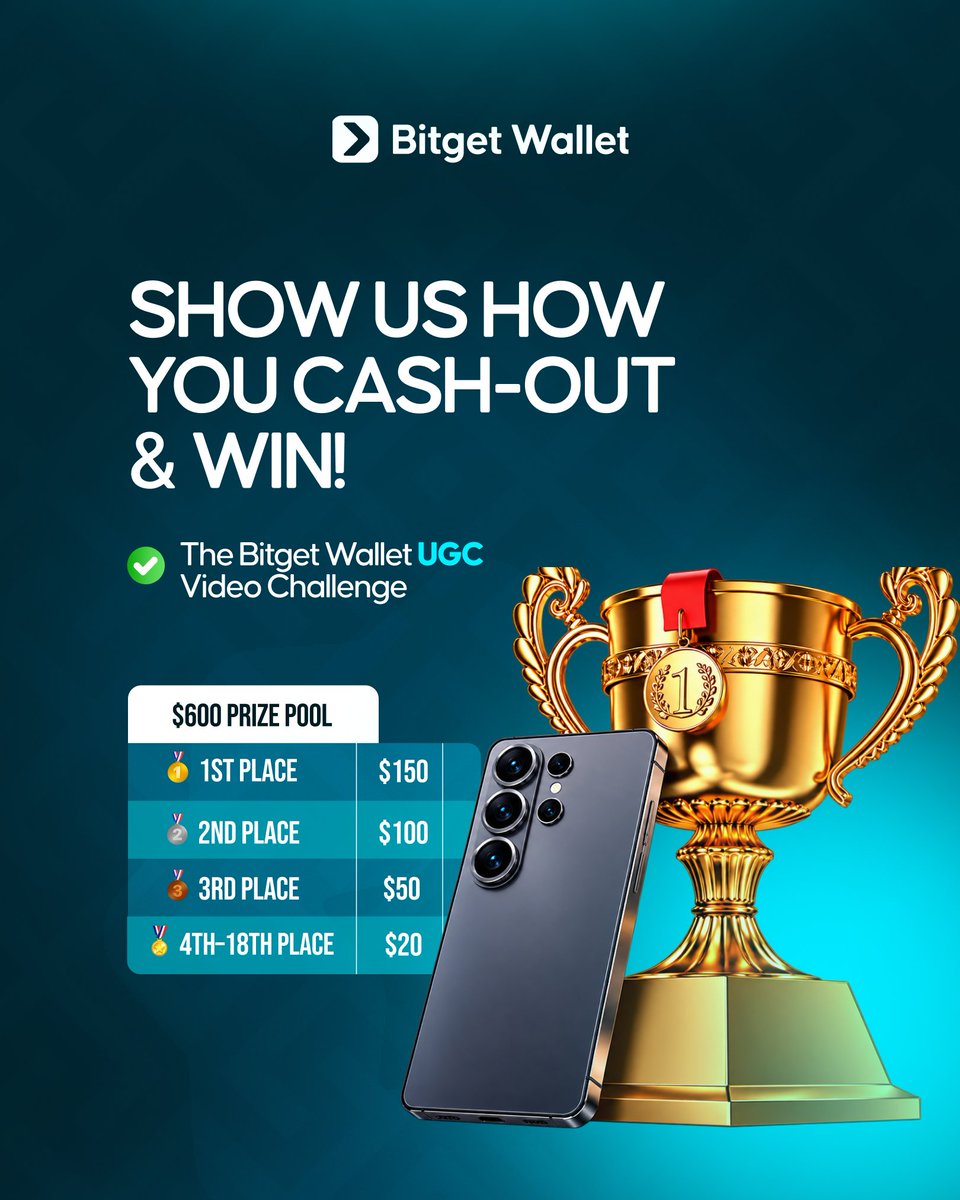 BitgetWalletAF's tweet photo. Show Us How You Cash Out & Win! 🩵💸

Think you've got a creative way to show how easy it is to cash out crypto with Bitget Wallet? Put your skills to the test and compete for a share of $600 in rewards!

Create a 40–60 second video demonstrating how you use Bitget Wallet's Bank Transfer feature to cash out directly to your Nigerian bank account.

Showcase your Bank Transfer experience and compare your rate with market rates, highlighting both cash-out options, and tell your audience how they can join the ongoing Bank Transfer campaign and earn up to 2 USDC on their first two qualifying transfers as a Bitget wallet new user.

🏆 $600 Prize Pool

🥇 1st Place: $150

🥈 2nd Place: $100

🥉 3rd Place: $50

🏅 4th–18th Place: $20 each

How to Participate:

Follow @BitgetWallet and @BitgetWalletAF on X.
Create and publish your 40–60 second Bank Transfer video, including your transaction experience and rate comparison.
Include #CashOutWithBW in your post.
Submit your entry here: https://t.co/XSFnNsDXg3

Entries close Oct 31 at 23:59 WAT.

🩵 Cash Out. Compare Rates. Get Creative. Win Rewards!