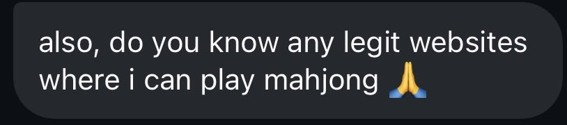 boxinsui's tweet photo. i have a blockmate that only texts me when it comes to mahjong https://t.co/cLfwPCq8NZ