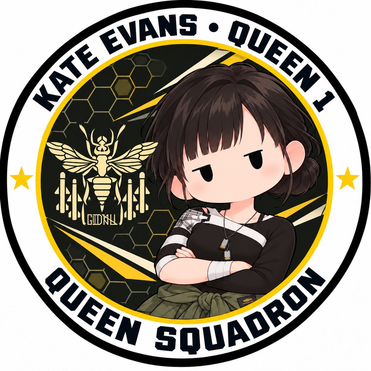 yuancommissar's tweet photo. ケイト姉さんのエンブレム、できました！🐝💛
「ケイト姉さんも！」というリクエストがたくさん！みんな、お待たせしました！！
気に入ってもらえたら嬉しいです！✨
#エースコンバット8 #AceCombat8 https://t.co/06sNxvRAy5