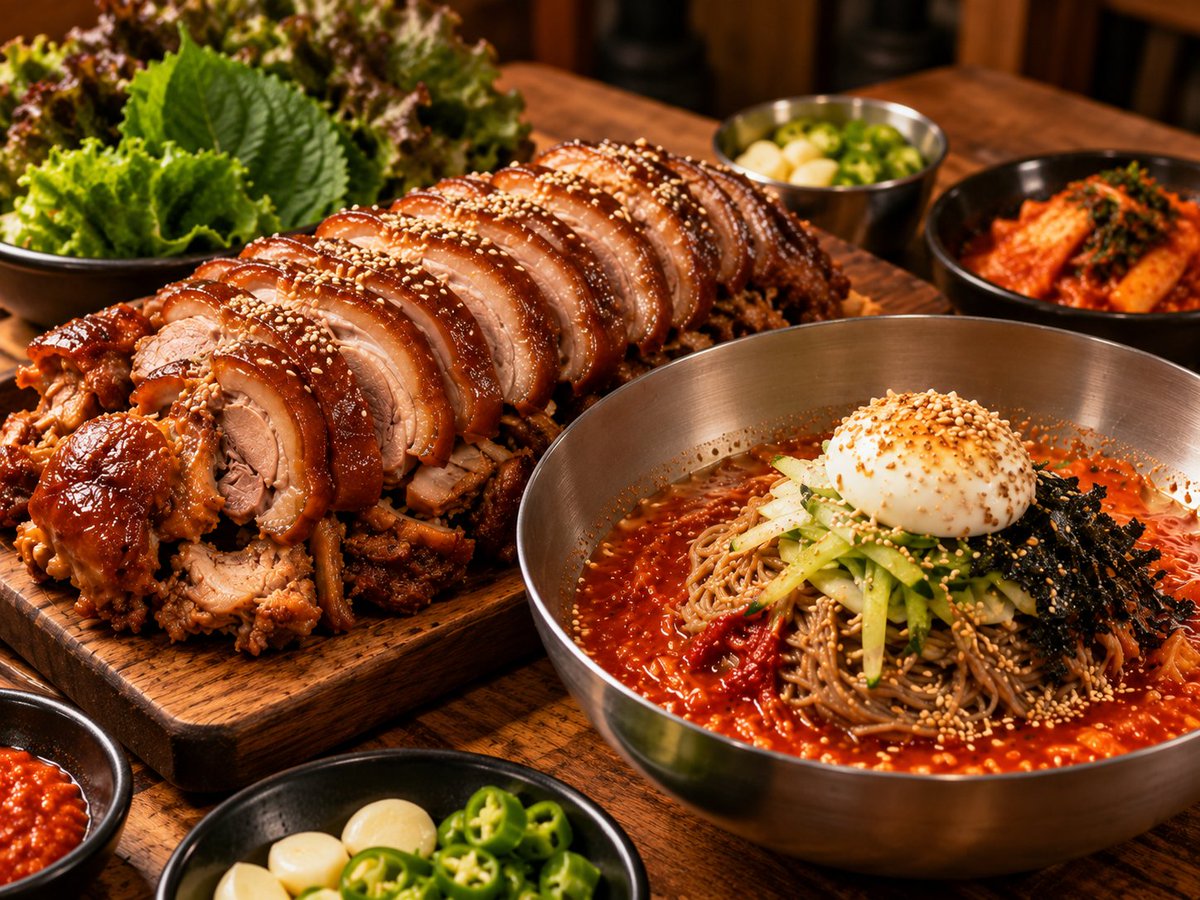 stack540179's tweet photo. 월요일 가슴운동 후에 먹는 족발+막국수
제 최고로 좋아하는 음식조합입니다
여러분들은 족발 좋아하시는지 궁금하네요 ㅎㅎ
한쌈 하시죠! 꺳잎? 상추? 쌈장? 국수?
모든 좋다! https://t.co/iGWQf6VFDN