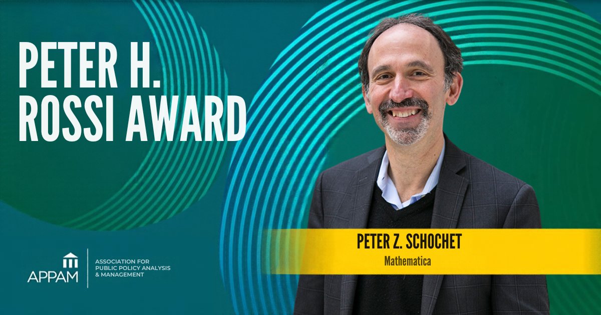 APPAM_DC's tweet photo. Congratulations to Peter Schochet, the recipient of the Peter H. Rossi Award for his career-long contributions to advancing the theory and practice of program evaluation! Read more: https://t.co/wPDcWOe42I https://t.co/q3WF7VEpqU