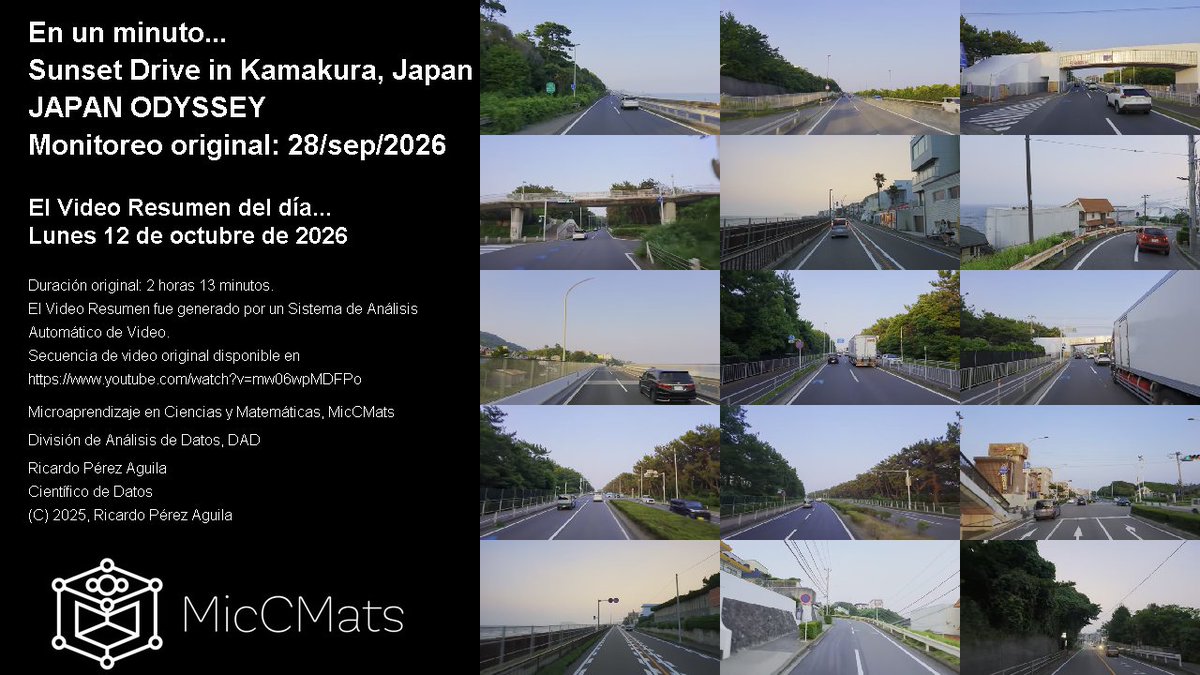 miccmats's tweet photo. #12oct2026 #miccmats #microaprendizaje #DivisionDeAnalisisDeDatos #DataScience #CienciaDeDatos #CientificosDeDatos https://t.co/13PTn2KWU2
El Video Resumen fue generado por un Sistema de Análisis Automático de Video.
Video original disponible en
https://t.co/FhMN7TufmV https://t.co/2xuGA82tRG