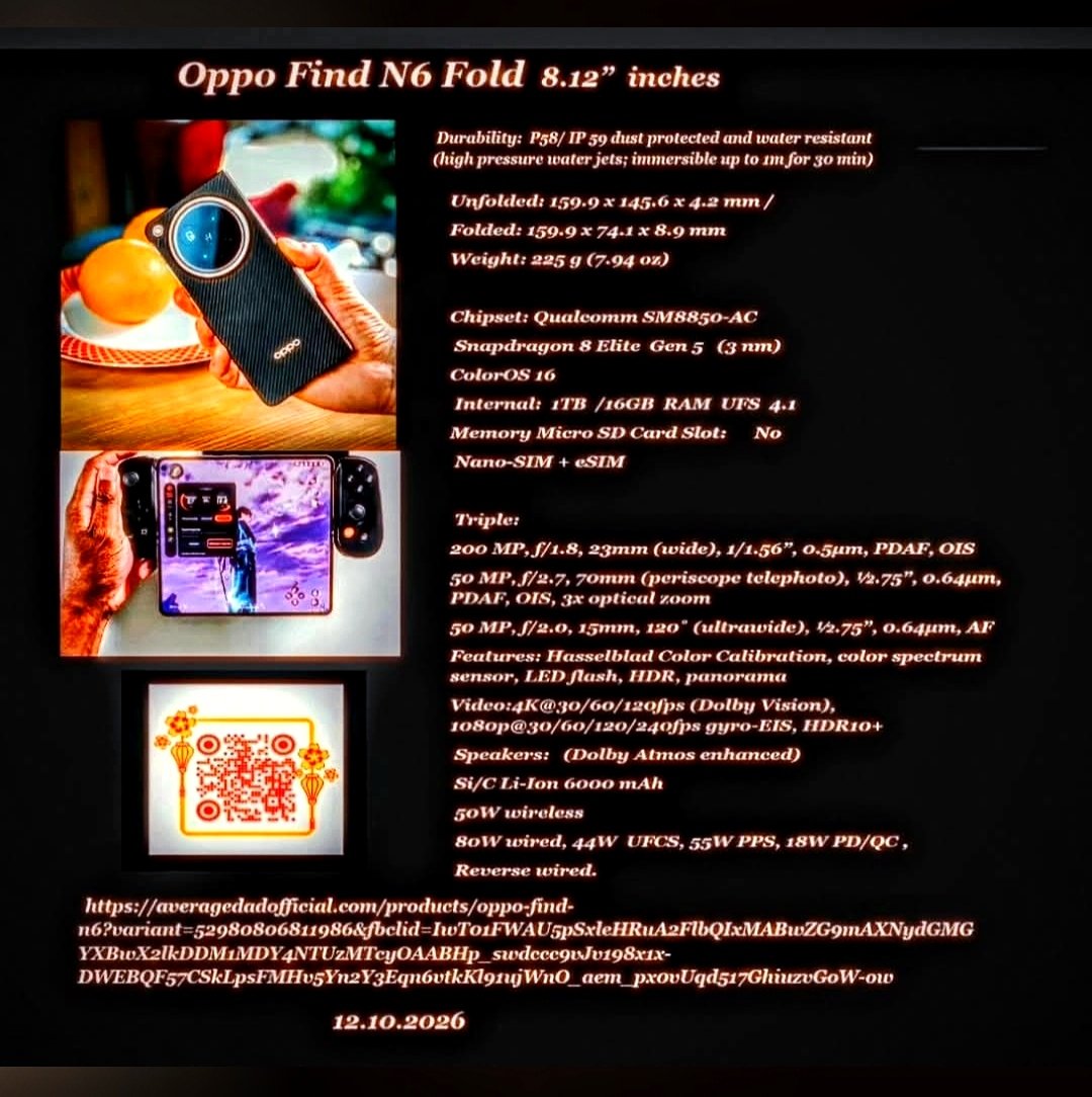 mrmeevakin52819's tweet photo. Oppo Find N6 Fold 8.12"
12.10.2026           14:42 https://t.co/AhsCHZsoGS