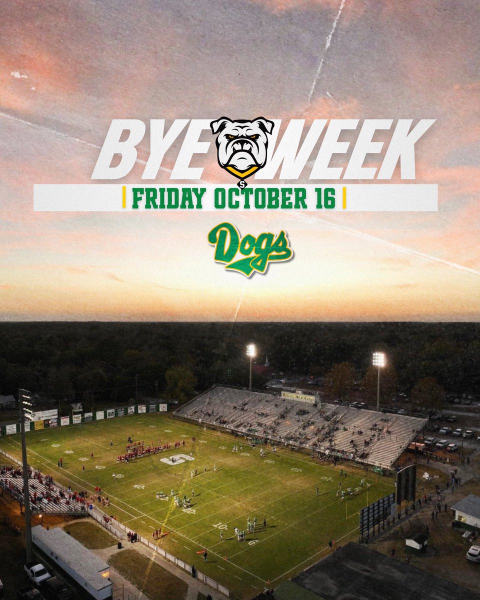 SuwanneeFB's tweet photo. Bye Week for The Dogs; Back at it next week with a trip to Tharpe Street! 

Friday 10/16

#BeADog https://t.co/JeUKTL1wq2