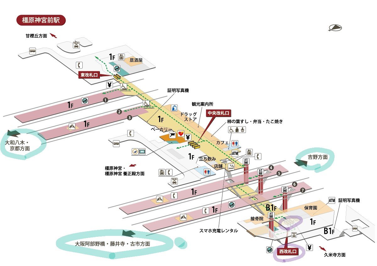 sayoko0908's tweet photo. 薬屋万葉謎旅
【橿原神宮前駅】
 
西改札は地下1階です。
パネルは西改札の外にあります→電車組は一旦改札を出る必要があります
車組はロータリー駐車しても地下までダッシュは辛いので駐車場に停めた方が良いです(20分100円位）
 
＊賞品交換スポットのファミマは駅構内です https://t.co/ReKW3QsUhd