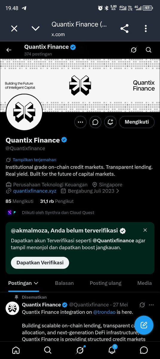 akmalmoza's tweet photo. @Quantixfinance @token2049 @F1 @Max33Verstappen @MEXC TGckQmZL5mjCNkq7bM3Mw9PfmnDznpAang

Done https://t.co/YXNk1QuOax