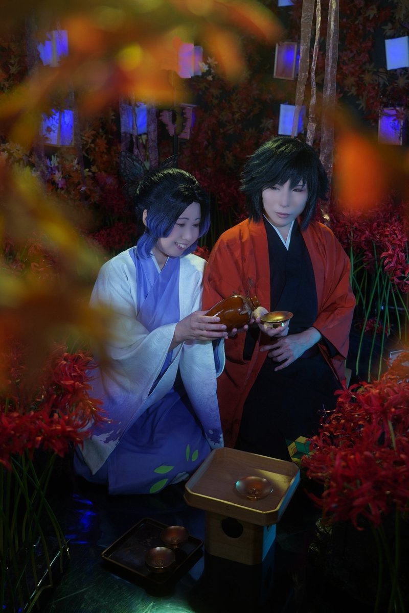 MayuPachi1008's tweet photo. ＊コスプレ Kmt/ぎゆしの＊
2019年 お月見衣装
     
  🍁⠜
                      🍁⠜

             『秋夜の宴』

                   🍁⠜   
                                        🍁⠜

🌊：しーなさん（@shiina_0cos ）
🦋：まゆ
Studio＆Photo：#スタジオこむや（@comuya_com ） https://t.co/kYCnHFuO4p