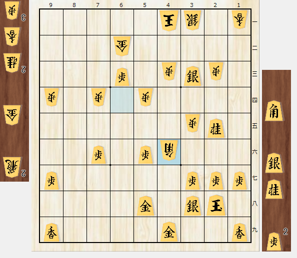 F_Masaki97's tweet photo. "受けの手筋"
(20260908_森本_徳田)
図1 単に△6三同金だと▲8一角や��5五歩～▲5三歩で後手を引く
ここは△4六角と出て、▲4七銀打に△3六桂▲同銀△同歩▲4七金△3七歩成▲同銀と決めるだけ決めてから△6八飛～△6三飛成と歩を払うのが良い
先手の囲いは弱体化し、角と桂の持ち駒では手段に窮する https://t.co/5jgepw8LHu