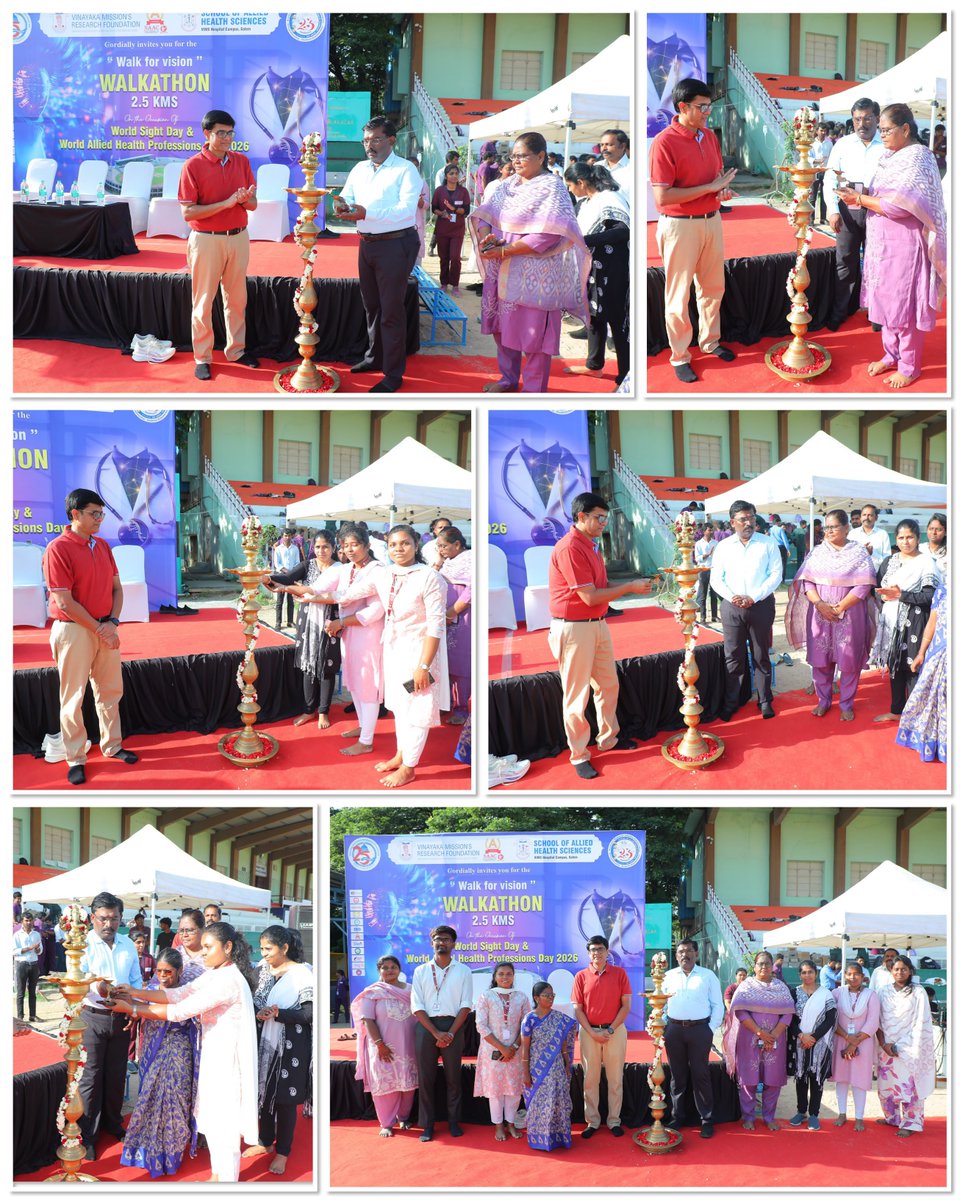 sahsvmrfsalem's tweet photo. The School of Allied Health Sciences celebrated World Sight Day 2026 at Gandhi Stadium, Salem, in the presence of Mr. R. Ravi Kumar, District Revenue Officers.
#WorldSightDay #walkforvision #createawareness #optometry #walkathon #Optometrist #SightDay #awareness #eyehealth https://t.co/EZZEYziKSI
