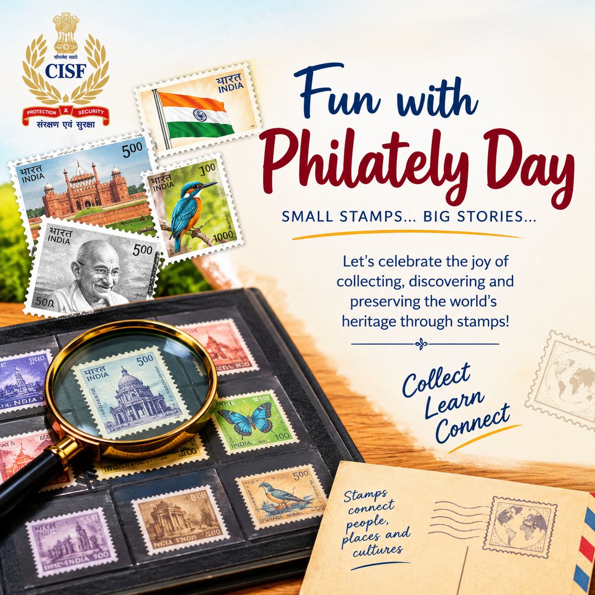 CISFWB_Odisha's tweet photo. Fun with Philately Day!
CISF celebrates the joy of stamp collecting, exploring history, culture and heritage. Sincere appreciation to India Post for promoting philately and connecting generations through the fascinating world of stamps!
@CISFHQrs
#WorldPostDay
#WPD2026
#NPW2026 https://t.co/TW6dXbza5N