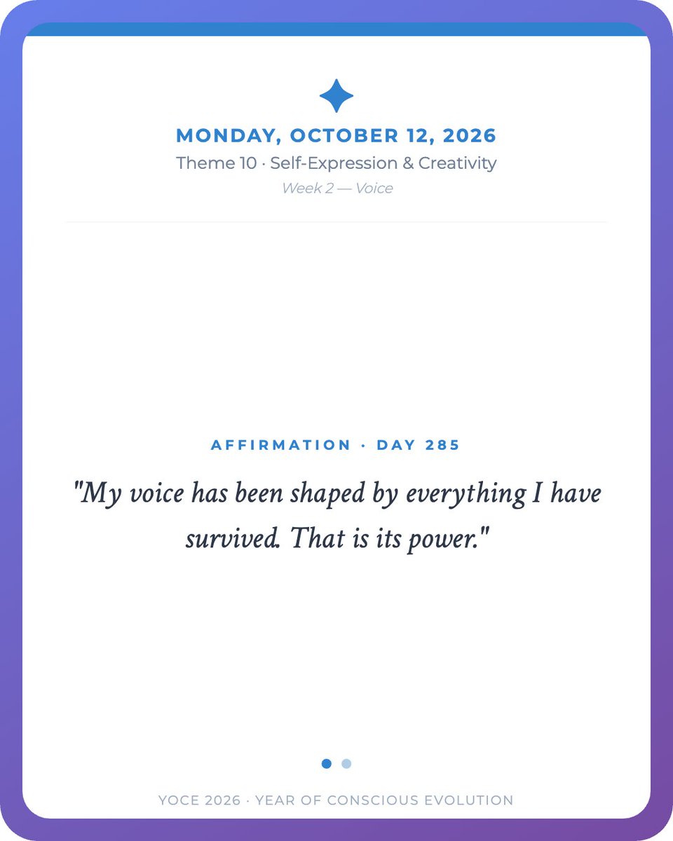 filmmakhers's tweet photo. Day 285 ✨ | YOCE 2026

"My voice has been shaped by everything I have survived. That is its power."

#YOCE2026 #FindYourVoice https://t.co/ktP8AdAmv9
