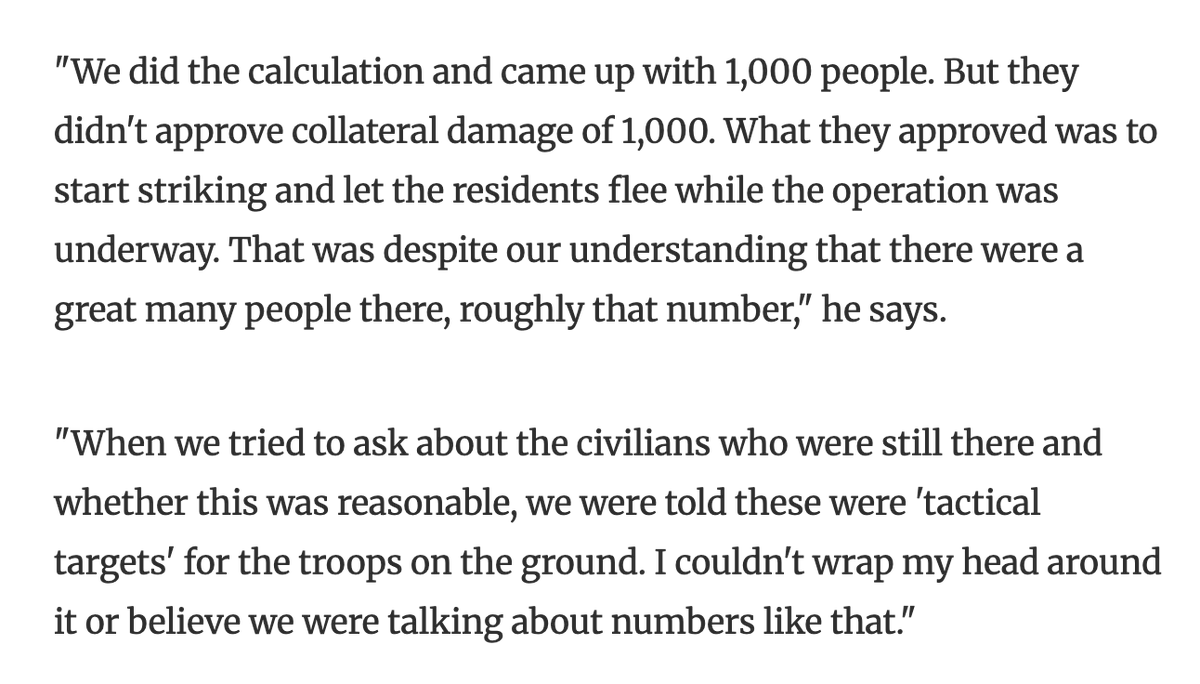 AdHaque110's tweet photo. "The soldiers' accounts ... suggests that the high casualty figures the army calls collateral damage were not isolated mishaps or individual identification errors, but the result of a strike policy stretched to its limits." https://t.co/cYYELjUBJL