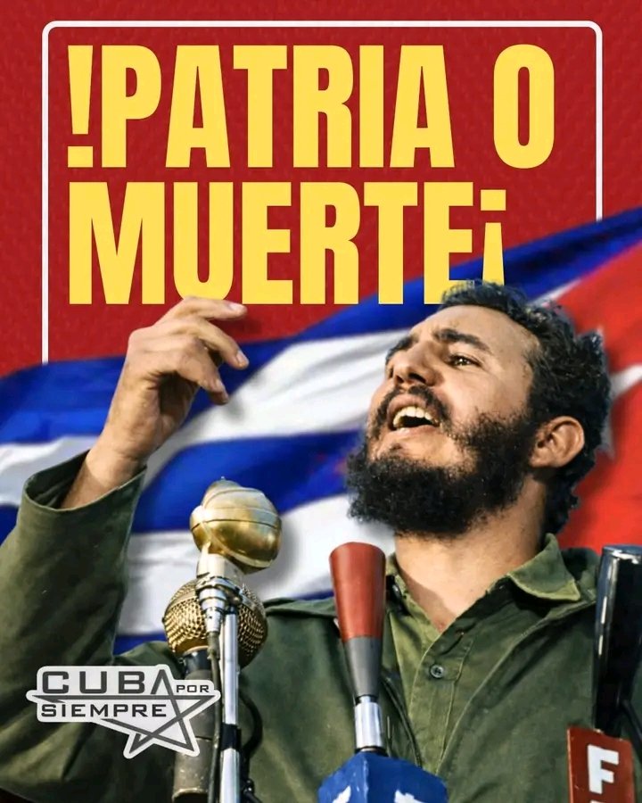Mariano12650734's tweet photo. Hoy decimos como Céspedes hace más de 150 años: “Si no me hallara tan seguro del triunfo, no me arrojaría a comprometer el destino, el provenir y las esperanzas de mi patria. Estamos decididos a pelear aunque sea con las manos”

#CubaVencerá
#CubaNoEsUnaAmenaza el Bloqueo sí https://t.co/A97CLrcJcm