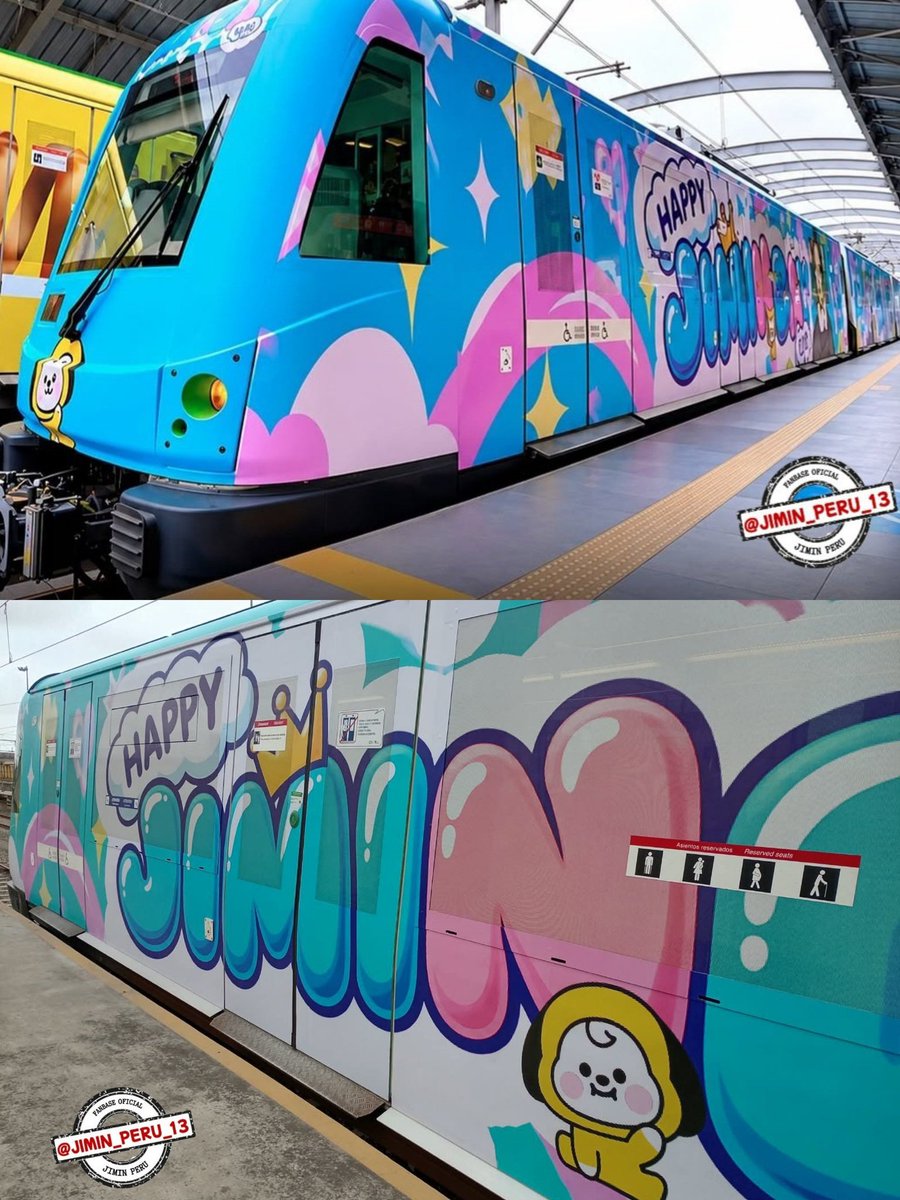 musedreams's tweet photo. thank you peru for showing so much love and basically turning into jiminland! from an entire wrapped train, to billboards, a drone show, paragliders, trucks, street banners, doll, concert banners/hats and singing hbd at all three dates! https://t.co/VNLnXqHa1e