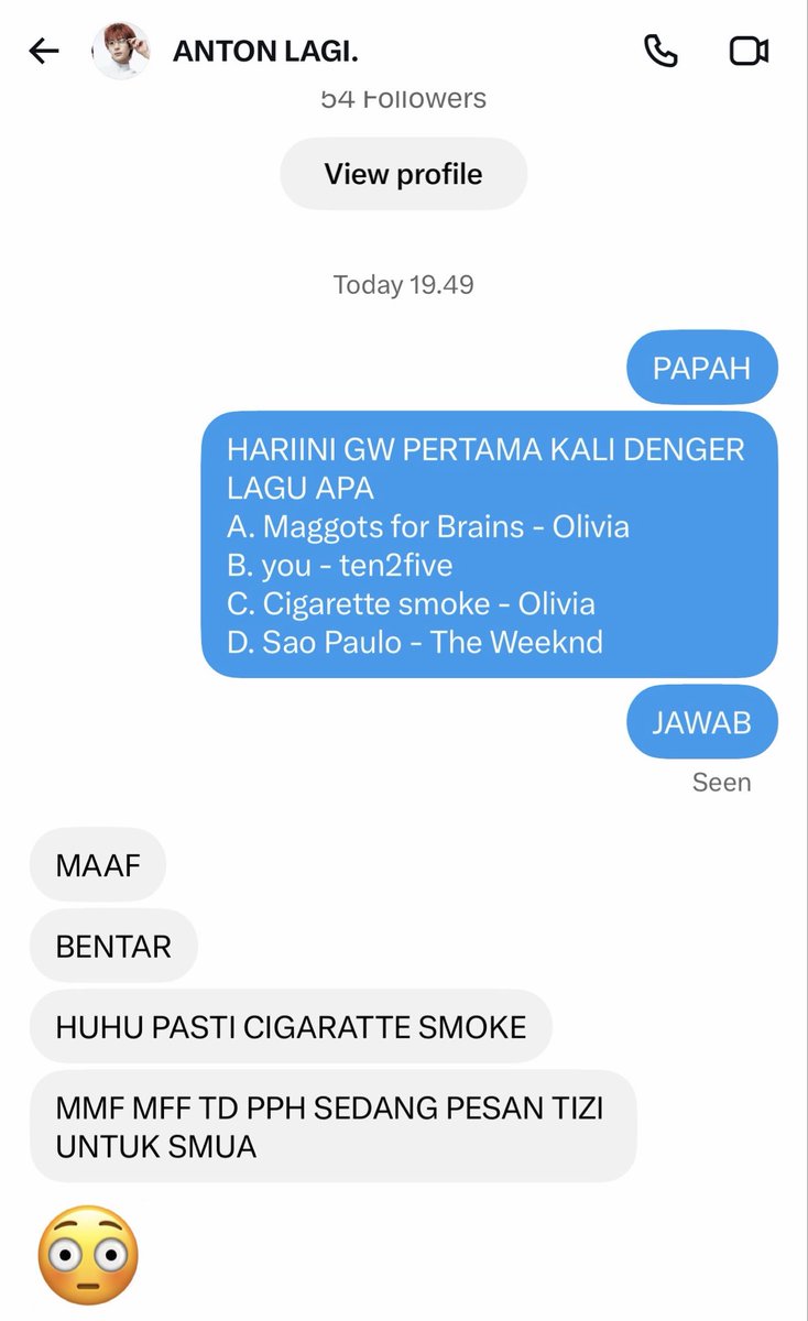 thinkoffirdaus's tweet photo. R2 OKKK gw abis tanya abang fourth, papah anton, abang esan, dan sean…. 

okok tentukan pilihan mau megang jawaban syp dan bet brp duit,,, ditunggu sampe 20.15 deh https://t.co/pVdGDmacI5