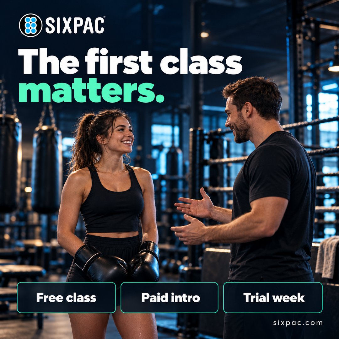 getsixpac's tweet photo. Gym owners: free class, paid intro, or trial week? Which offer works best for welcoming new members, and why? https://t.co/9Xn3qPPGHx