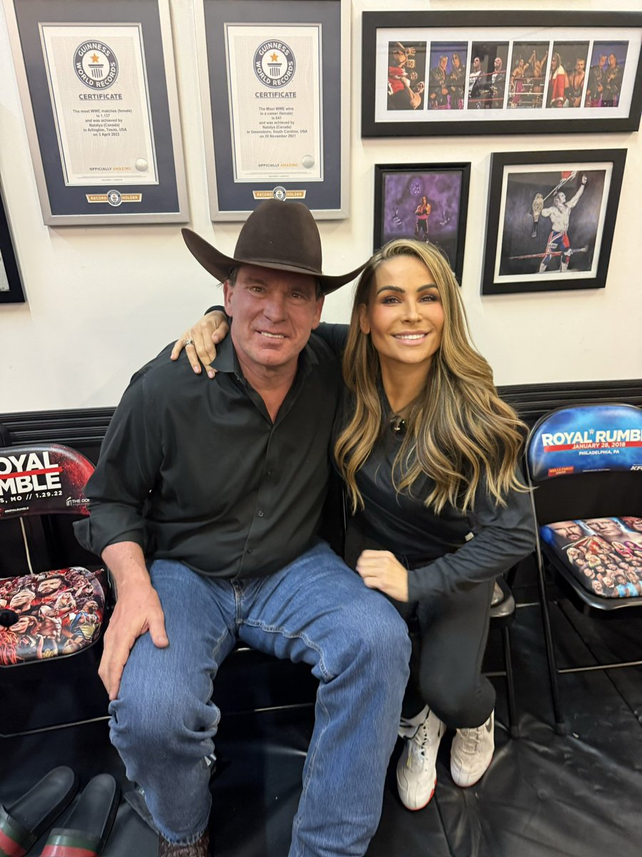 NatbyNature's tweet photo. Had a very special guest in The Dungeon working on something fun! 
Absolutely love seeing you @JCLayfield! https://t.co/UKZ0gFdn5R