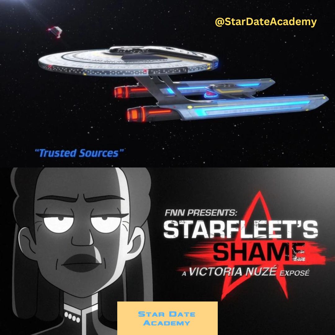 StarDateAcademy's tweet photo. On This Stardate:
1997- Behind the Lines DS9 S6E4 #StartrekDS9
1999- Alice VOY S6E5 #StarTrekVoyager
2022- Trusted Sources LD S3E9 #StarTrekLowerDecks https://t.co/7wywg3fzBf
