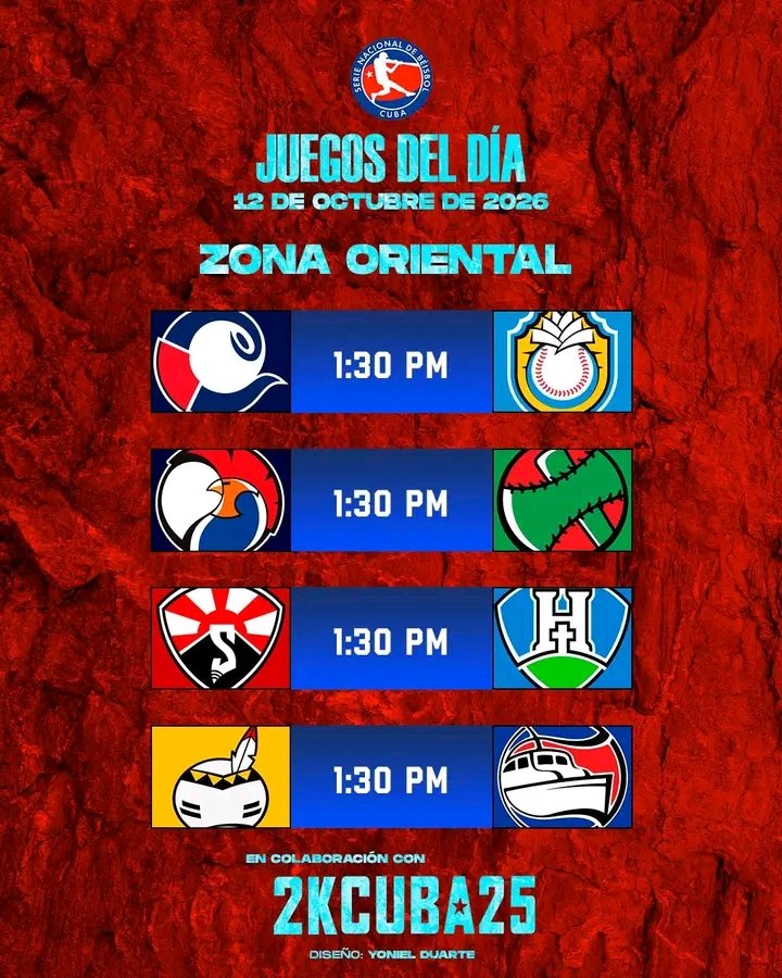 cadenagramonte's tweet photo. 🇨🇺 Serie Nacional de Béisbol 65
⚾ Juegos del Día
📅 12 de octubre de 2026

#65snb https://t.co/FOHby7hCot
