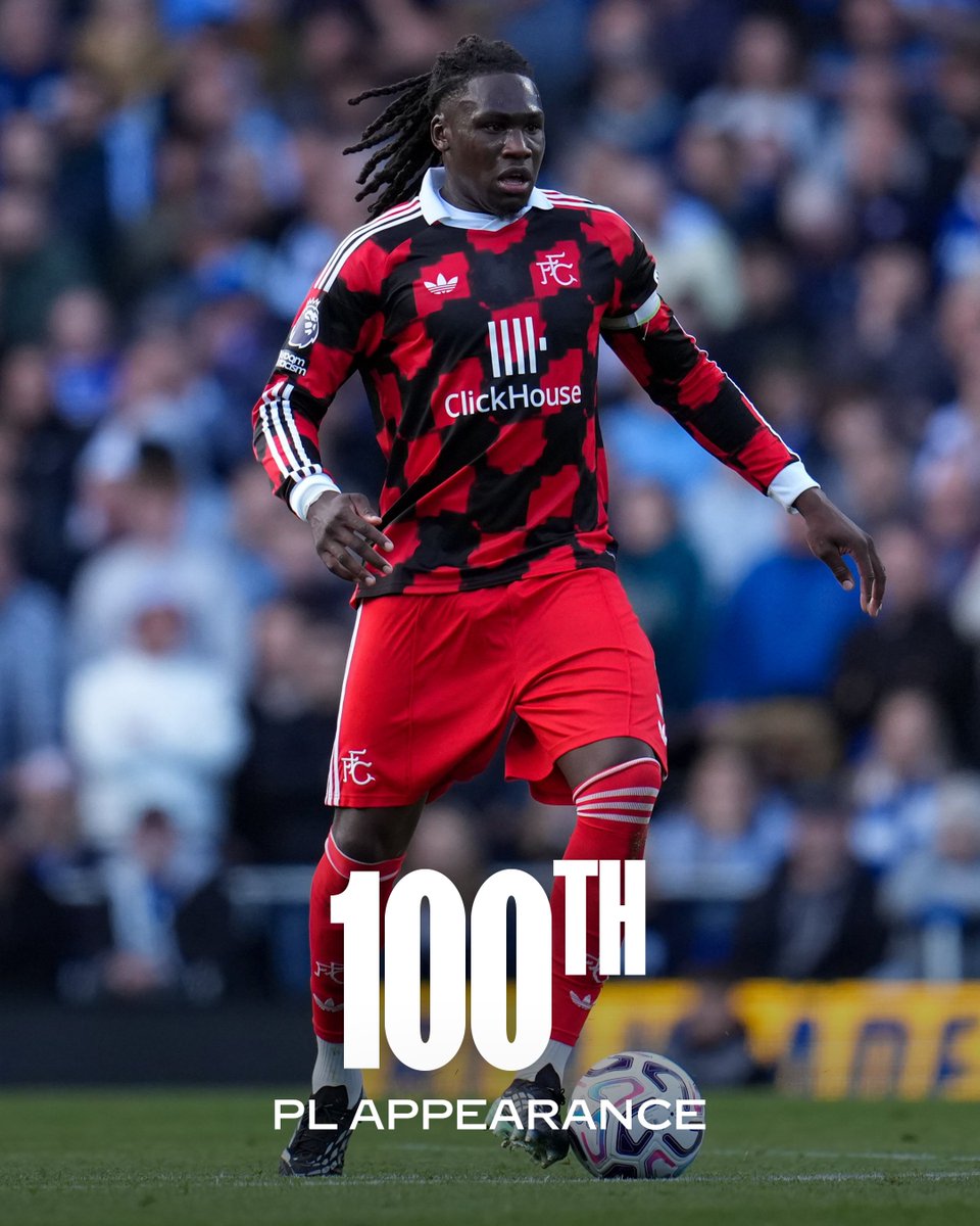 FulhamFC's tweet photo. 100 #PL apps for Calvin Bassey. 👏🇳🇬 https://t.co/emvMcttwja