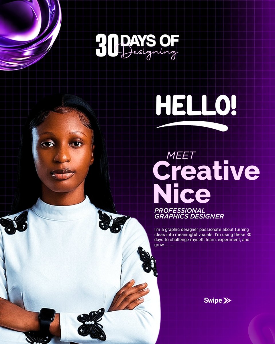 creativenice100's tweet photo. Day 01/30 
30 DAYS. 30 DESIGNS. A BETTER ME.
Every day is an opportunity to practise, discover something new, and become a more intentional designer.
Follow my journey from Day 1 to Day 30! https://t.co/8Fgn6oBUoW