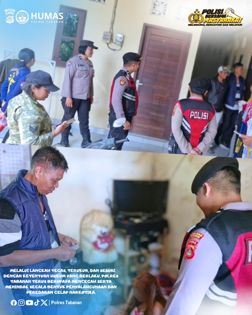 HumasBaturiti's tweet photo. Sebagai bentuk keseriusan Polri dalam memerangi penyalahgunaan dan peredaran gelap narkotika, Kapolres Tabanan memimpin langsung kegiatan operasi pemberantasan narkoba di wilayah Kabupaten Tabanan.

Langkah ini merupakan wujud nyata komitmen Polres Tabanan dalam menjaga situasi https://t.co/9AUCEkLt9J