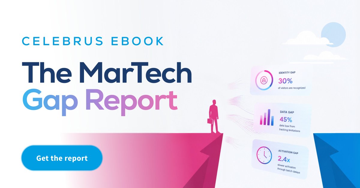 CelebrusTech's tweet photo. When did marketing teams start accepting these as “normal”? 🤔

❌ Unrecognized visitors
❌ Shrinking audiences
❌ Delayed data
❌ Incomplete AI inputs

These limitations aren't inevitable.

📘 See what you're missing in The MarTech Gap Report: https://t.co/SAmp4RMJkz

#MarTech https://t.co/jSKRwPk3F3