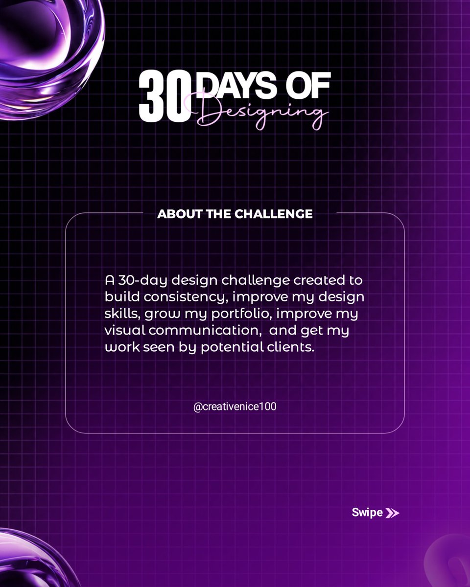 creativenice100's tweet photo. Day 01/30 
30 DAYS. 30 DESIGNS. A BETTER ME.
Every day is an opportunity to practise, discover something new, and become a more intentional designer.
Follow my journey from Day 1 to Day 30! https://t.co/8Fgn6oBUoW