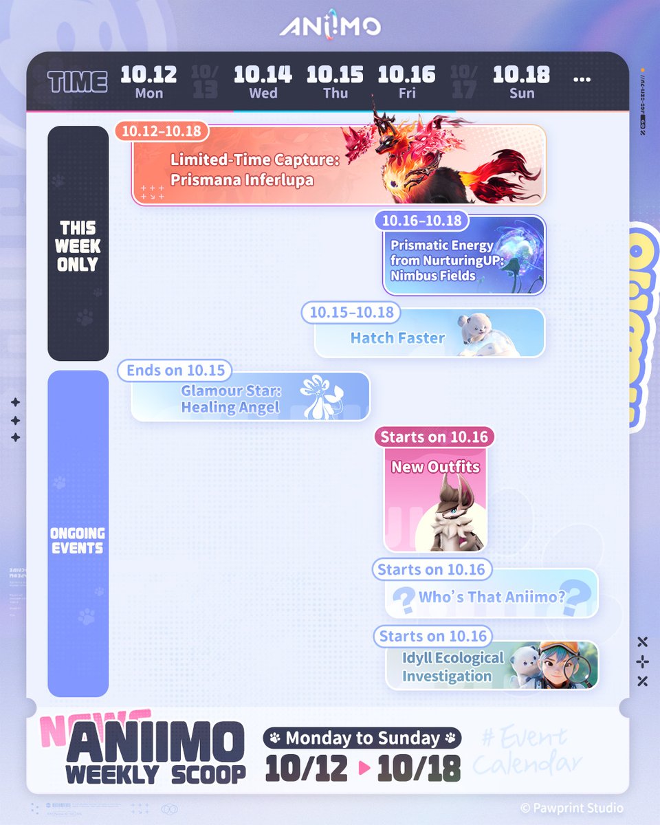 Aniimo_EN's tweet photo. Stop wondering what the future holds! 🔮

🗓️ Check out Aniimo's Weekly Scoop for all the upcoming events and make the week yours!

Don't forget to save this post ~

#Aniimo https://t.co/uWpPP0zIPU