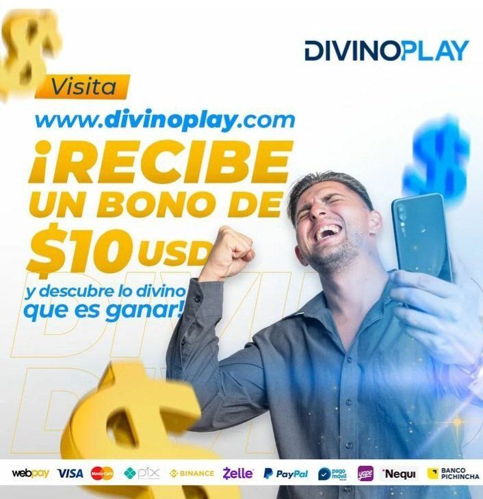 Megasportsven's tweet photo. ‼️HOY BONO DE BIENVENIDA 10$ MÁS REGÍSTRATE YÁ‼️ #Divinoplay 🔥🚨

Recuerda colocar el Código DIV586246 #Divinoplay 🥳🔥 ⚾️🏒🏀⚽️🏈🥅

https://t.co/QuLSBcmWe5…

Código Promocional ➡️ DIV586246
☝️☝️ Regístrate llévate 🔟$ con tu 1er depósito 🅿️🅰️ https://t.co/HNMQK3aTTH