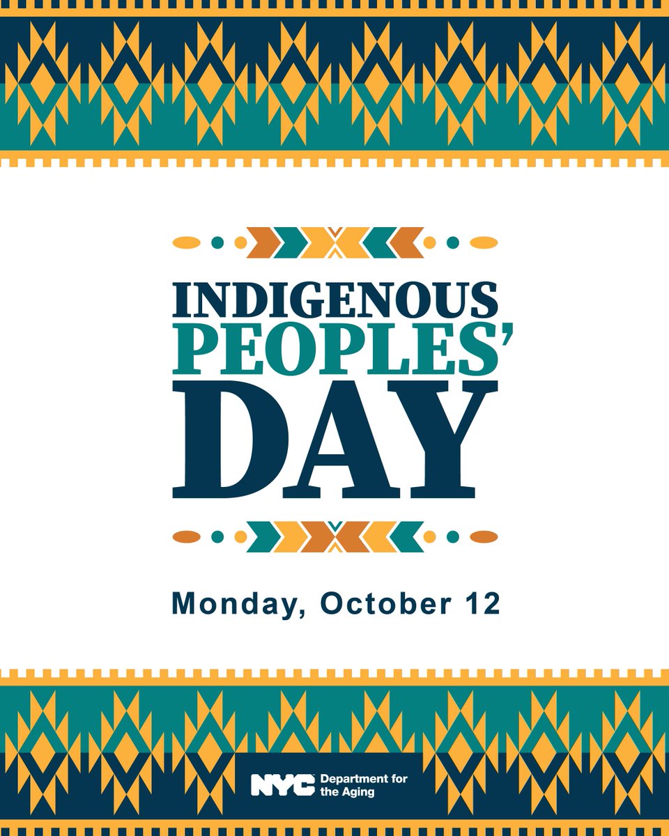 NYCAging's tweet photo. This Indigenous Peoples’ Day, NYC Aging honors Indigenous older New Yorkers and the traditions, stories, and contributions that inspire and make our communities stronger. 💙🌿 #NYCAging #IndigenousPeoplesDay https://t.co/zkm8VPIXEd