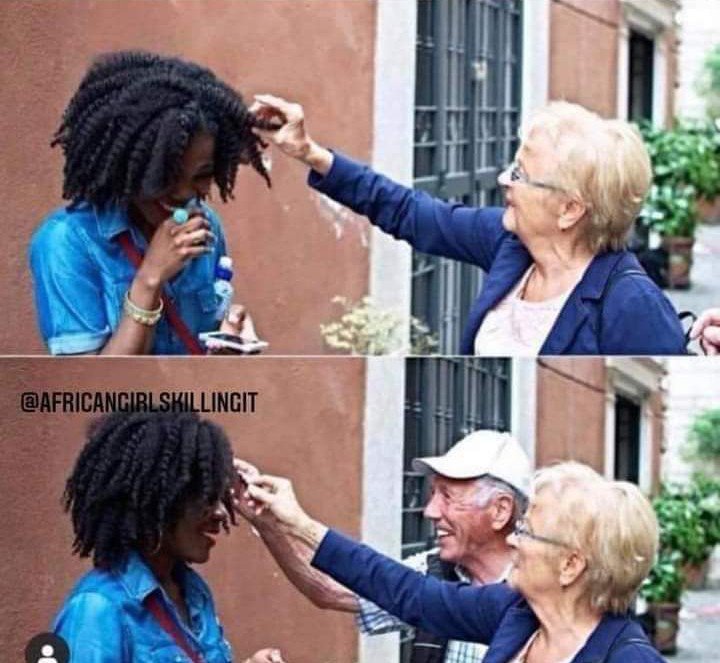 ADESOLA__J's tweet photo. I've always been of the opinion that the reason black people suffer racism the most has more to do with originality, reputation and self esteem than it has to do with the color of our skin, imagine if this lady here was wearing a wig. https://t.co/1xyp1B93Fn
