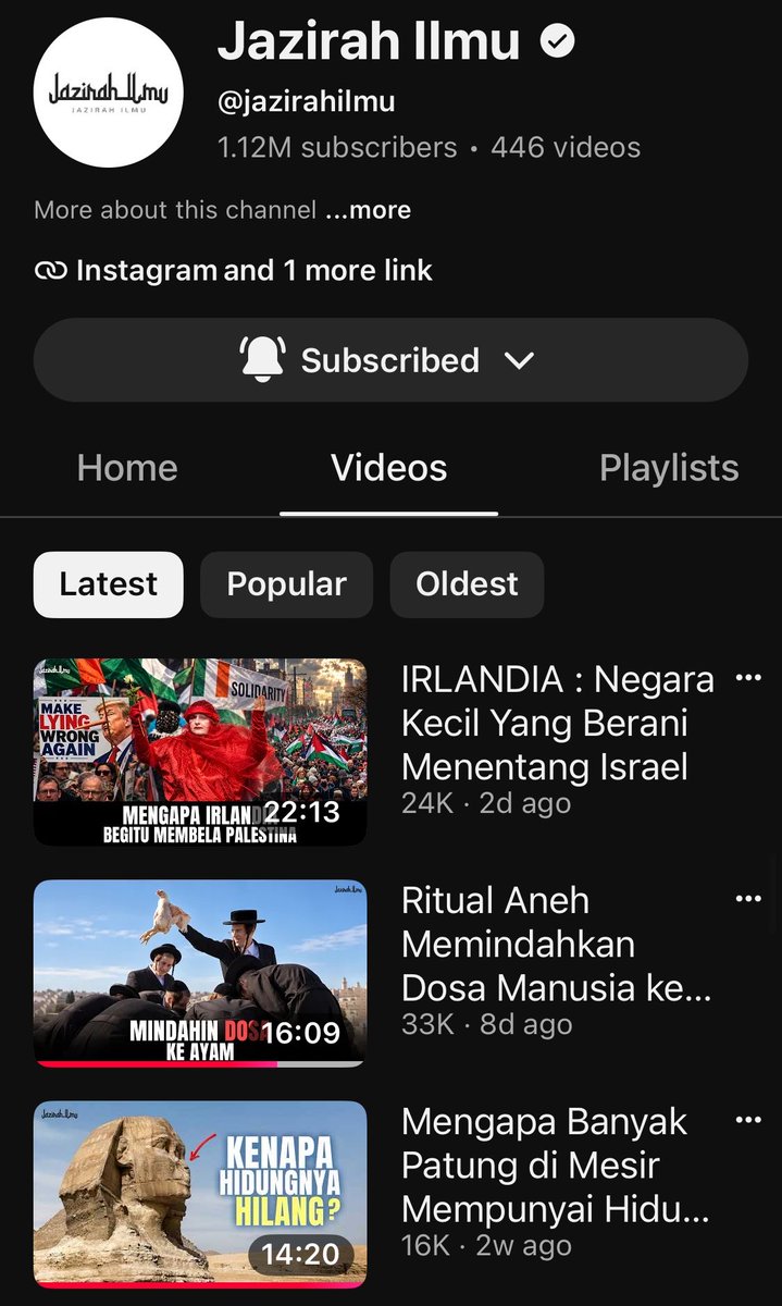 bluerock38's tweet photo. aku mau kasih rekomen tontonanku:
(Jazirah Ilmu) bahas sejarah peradaban semua agama, 
(SB30Health) ini baguss banget tentang kesehatan dijelasinnya perinci sma Dr. Hans, 
(Fariz Gamal) ini mix semua berkaitan di Indonesia/luar dia bahas, 
(Joe HaTTab) jalan2 GRATIS🤣😂😂 https://t.co/dJINaBxYIe