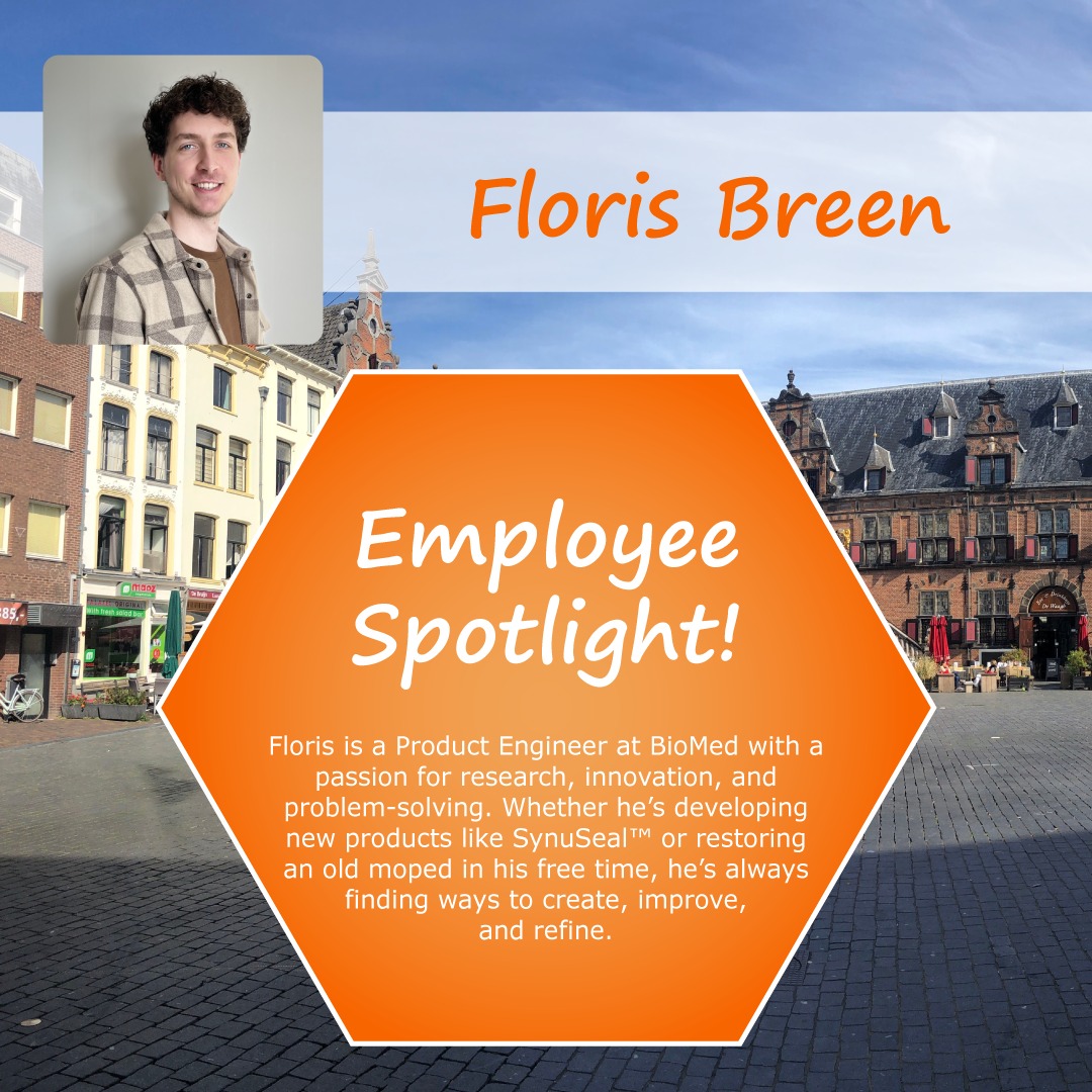 jessika15783's tweet photo. Meet Floris Breen, our innovative Product Engineer. With expertise in organic and polymer chemistry, he helps bring SynuSeal closer to launch through research and production. Outside the lab, he enjoys cooking and restoring an old moped. https://t.co/jybMELZqoY