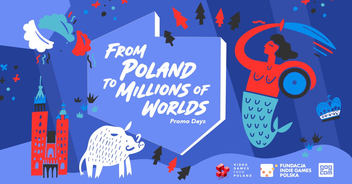 GOGcom's tweet photo. From Poland to Millions of Worlds: Promo Days are live!

Over 150 games made in Poland, are up to 90% off until October 22nd – plus over 15 demos of games still in development.

Find your next one: https://t.co/XfqYIoehwk https://t.co/VrIqHLlxm9