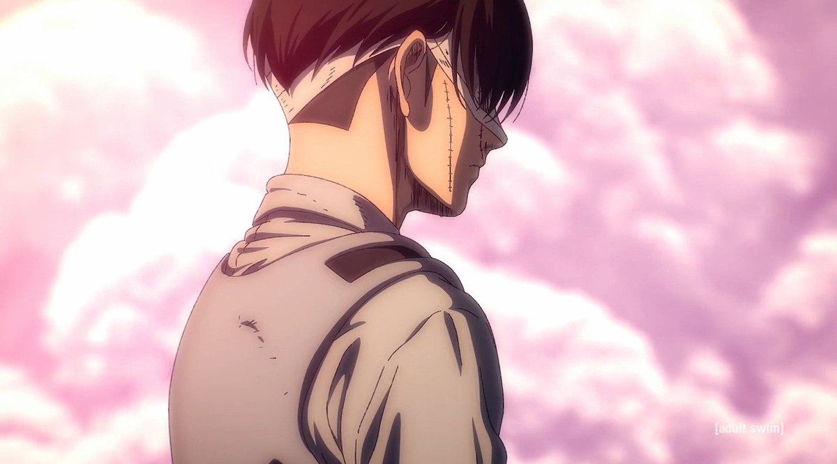 luffy18452's tweet photo. - denial of Hange's death, so much so that he couldn't even see her go and said "See you" to Hange because he wanted to see her again. Lol, unlike Petra.
Levi literally told Hange to watch over them/him, when Levi had never asked anything from a dead person. Yet you're still - https://t.co/OmSGj1Qs1C