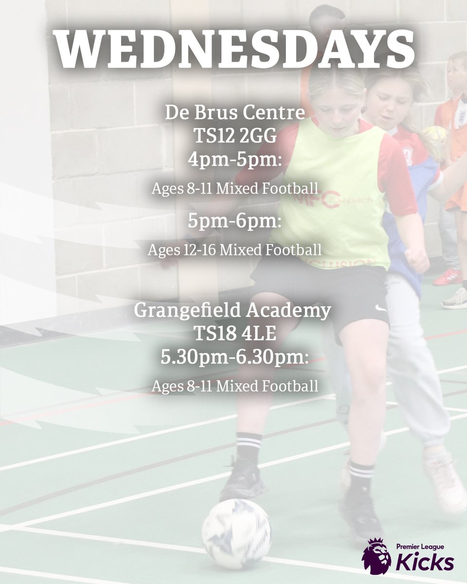MFCFoundation's tweet photo. We're running mixed football and multi sport sessions in Stockton as part of our #PLKicks timetable 🗓️⚽️ 

Check out all our 🆓 Premier League Kicks 2026/27 sessions ➡️ https://t.co/3gmBQvh8ZS https://t.co/DpU61KmqwH