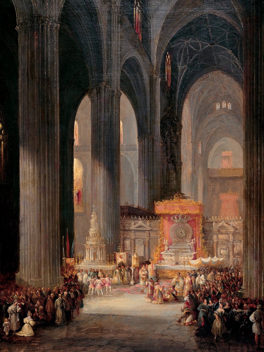 xmuse_'s tweet photo. No one painted cathedrals like Jenaro Pérez Villaamil. He painted what it really feels like to stand inside one. https://t.co/xvP46hT18h