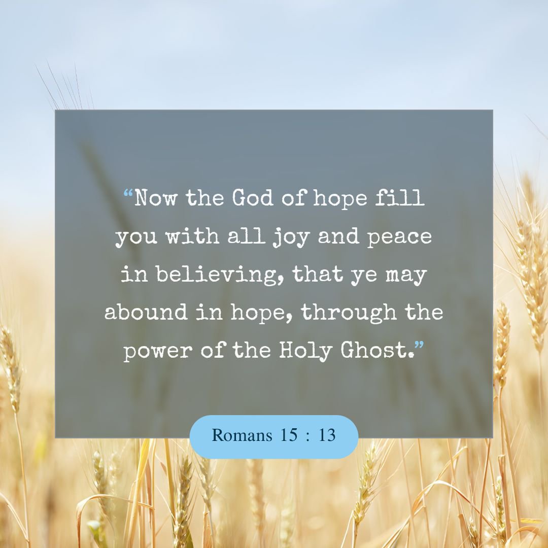 Jesusloveyou67's tweet photo. "Now the God of hope fill you with all joy and peace in believing, that ye may abound in hope, through the power of the holy ghost." https://t.co/2Sv5w4aXFQ
