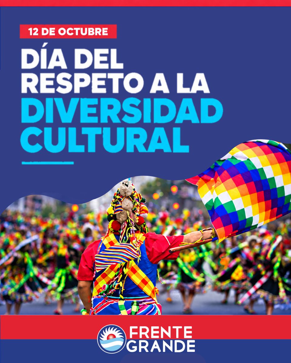 FrenteGrandear's tweet photo. Respetar la diversidad cultural es reconocer nuestra historia, nuestras raíces y la identidad de nuestros pueblos.

Frente a toda forma de discriminación, reivindicamos la memoria, los derechos y la riqueza de las culturas que construyen nuestra Patria.

La diversidad nos une. https://t.co/Fajiwyaatp
