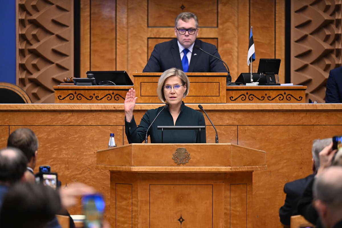 YlleMadise's tweet photo. Today I took my oath of office before @Riigikogu, with a deep sense of responsibility &amp; humbleness. Together, we shape Estonia’s future. Thank you for your kind wishes, and thank you, President @AlarKaris. https://t.co/PhExuhE0SM