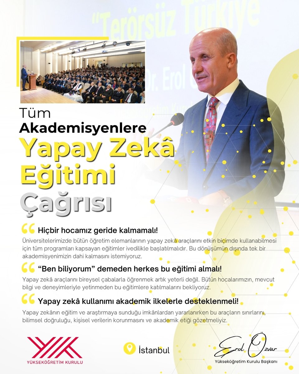 erolozvar's tweet photo. 📍 İstanbul | Marmara Üniversitesi

Mensubu olmaktan her zaman gurur duyduğum Marmara Üniversitemizin 2026-2027 Akademik Yılı Açılış Töreni’nde akademisyenlerimiz ve öğrencilerimizle bir araya geldik.

Bu vesileyle ifade etmek isterim ki yükseköğretimde niteliği artırma hedefimiz, ders içeriklerinden öğretim yöntemlerine, ölçme ve değerlendirme süreçlerine kadar eğitimin bütün boyutlarını yeniden ele almamızı gerektiriyor.

Bu noktada özellikle sınav yöntemlerimiz üzerinde durmalıyız. Üniversite öğreniminin amacı, öğrenciye bilgi kazandırmanın yanında o bilgiyi sorgulama, yorumlama ve kullanma becerisi geliştirmektir. Dolayısıyla sınavlarımız da öğrencinin ezberinden çok muhakemesini, çözümleme ve gerekçelendirme yeteneğini ortaya koyabilmelidir.

Çoktan seçmeli sınavların giderek yaygınlaşmasını bu anlayışla doğru bulmuyor; üniversitelerimizden ölçme ve değerlendirme uygulamalarını öğrenme kazanımları doğrultusunda geliştirmelerini bekliyoruz.

Nazik ev sahipliği için Rektör Hocamız @me_okur’a teşekkür ediyor; @marmara1883 ailesinin yeni akademik yılının hayırlı olmasını diliyorum.

#Yükseköğretim2030